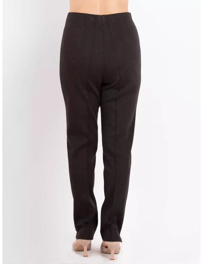 Aldo Colombo Italy | Finest merino wool brown cigarette trousers
