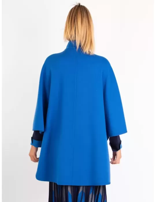 Blue cape coat hotsell