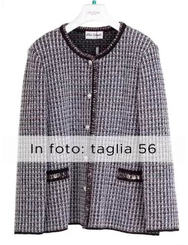 Aldo Colombo black white bronze lurex tweed wool jacket