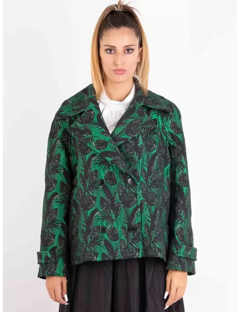 Dark green and black double breast brocade formal jacket Dark green and black double breast brocade formal jacket