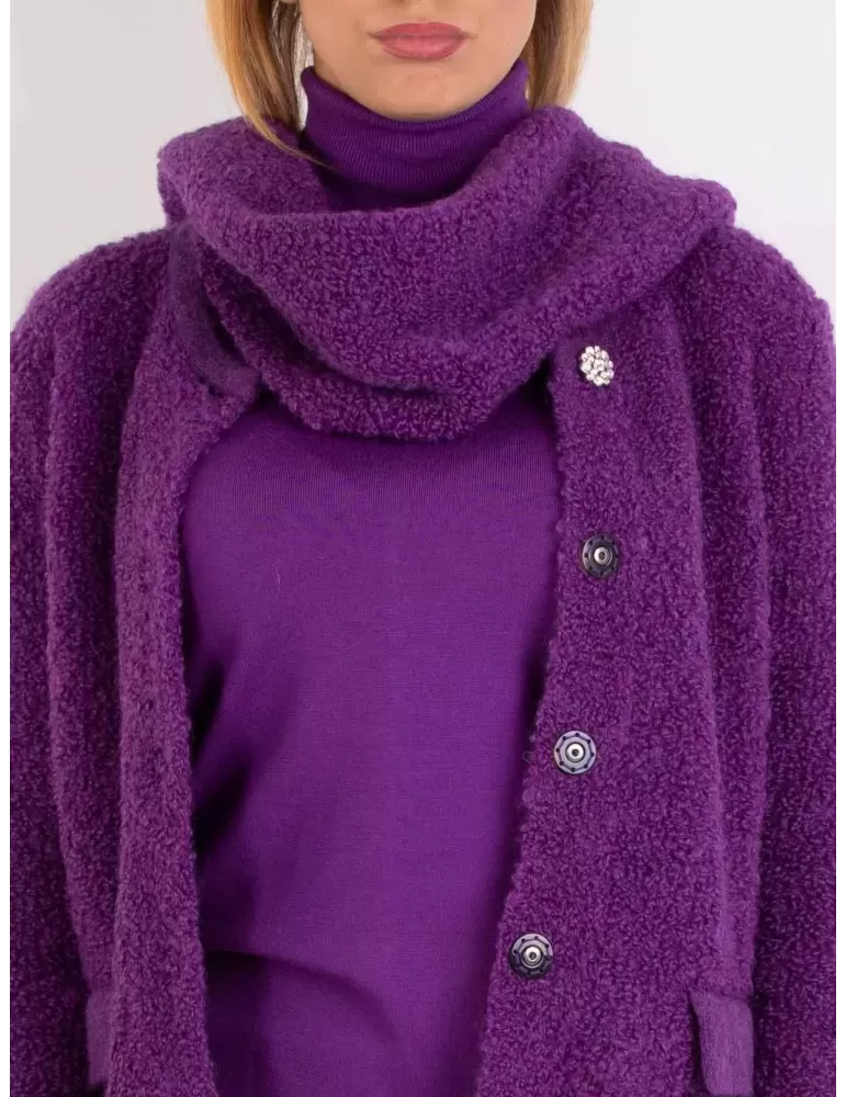 Frida Madè baby alpaca merino bouclè purple scarf Frida Madè baby alpaca merino bouclè purple scarf