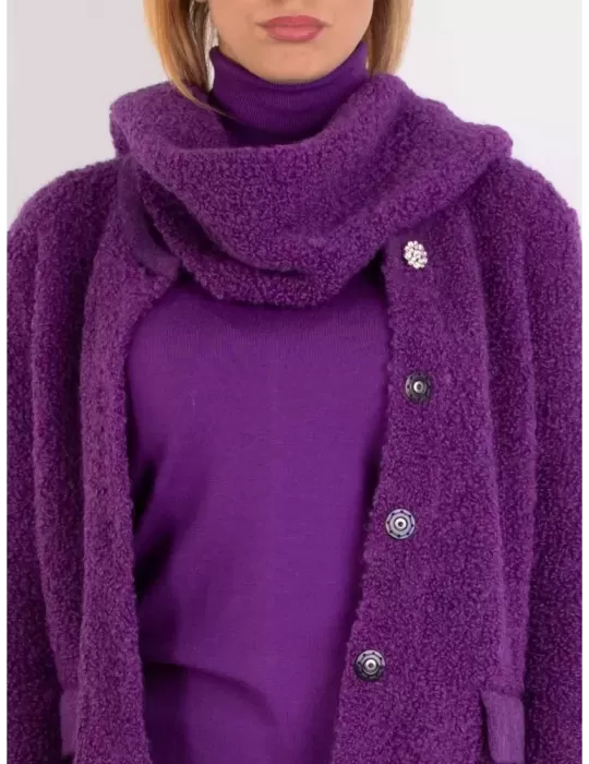 Frida Madè baby alpaca merino bouclè purple scarf Frida Madè baby alpaca merino bouclè purple scarf