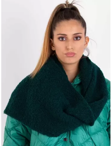 Frida Madè knitwear | Baby alpaca merino bouclè dark green thick scarf