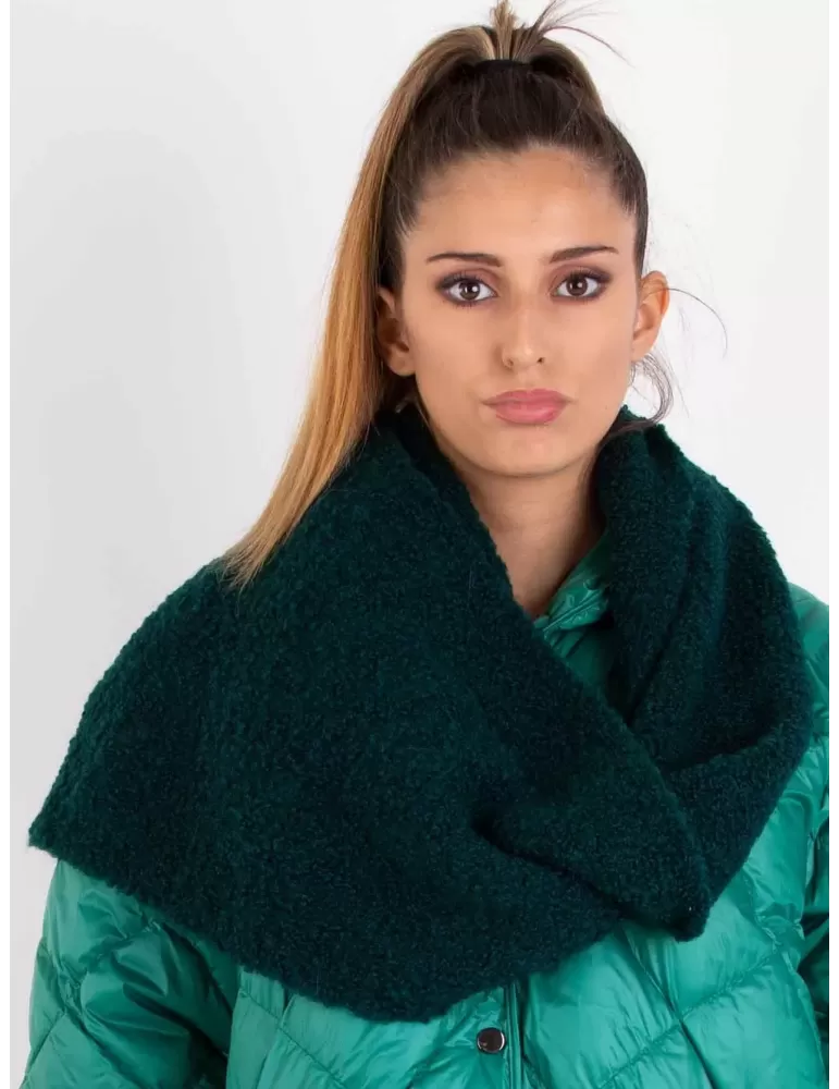 Frida Madè knitwear | Baby alpaca merino bouclè dark green thick scarf Frida Madè knitwear | Baby alpaca merino bouclè dark green thick scarf