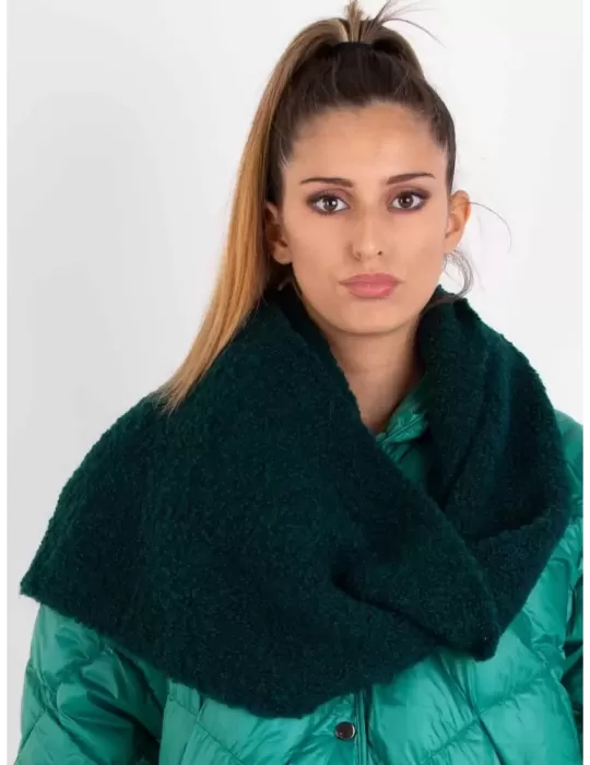 Frida Madè knitwear | Baby alpaca merino bouclè dark green thick scarf Frida Madè knitwear | Baby alpaca merino bouclè dark green thick scarf