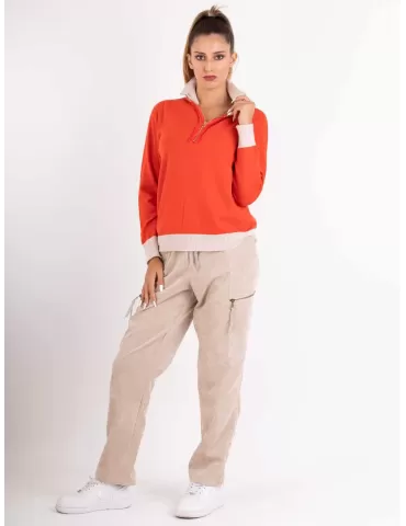 Riva online Italian knitwear | Orange wool sweater jumper with feathers 2