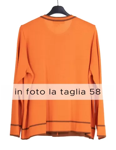Piero Moretti | Giacca chanel arancio e marrone fino alla tg 58 2