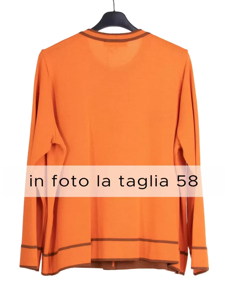 Piero Moretti orange and brown wool cardigan jacket