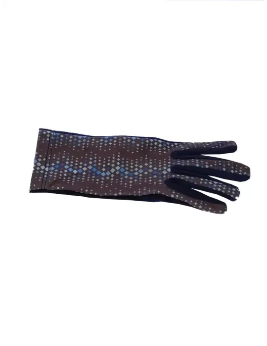 Dove brow and light blue designed fashion pile gloves Dove brow and light blue designed fashion pile gloves