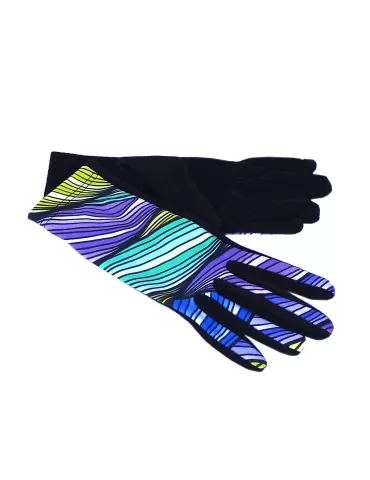 Bottega de Guanto | Purple green yellow pile fashion gloves for ladies 2