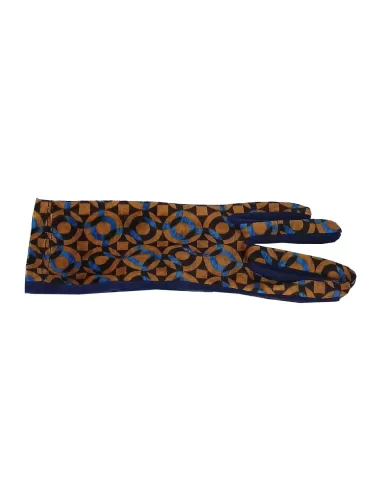 Bottega de Guanto | Mustard yellow and blue pile fashion gloves women