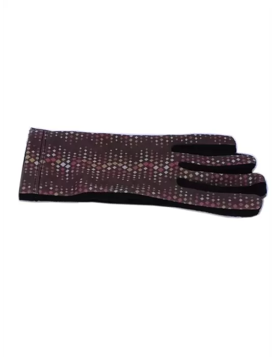 Mustard yellow and brown pattern black fashion pile gloves Mustard yellow and brown pattern black fashion pile gloves