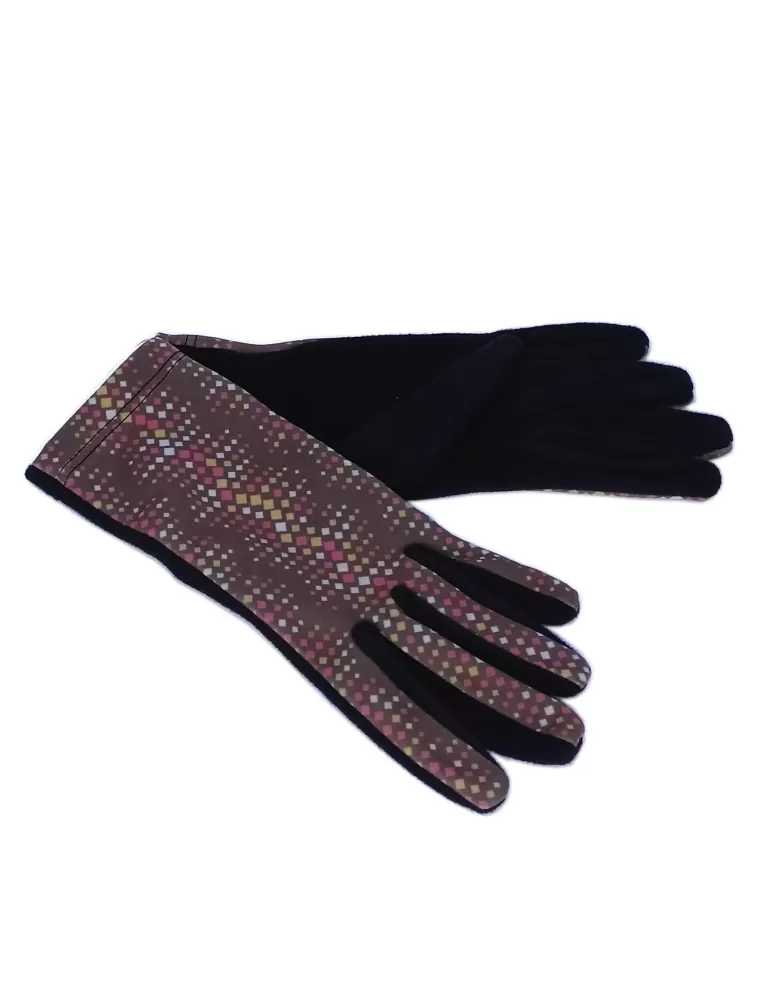 Bottega del Guanto | Mustard yellow and black pile fashion gloves women