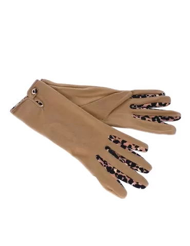 Bottega del Guanto | Guanti donna cammello con profili animalier 2