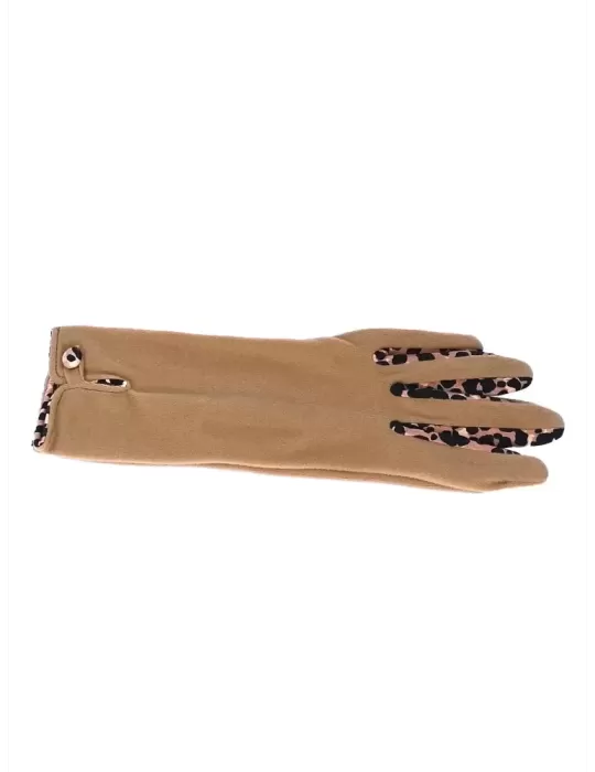 Bottega del Guanto | Guanti donna cammello con profili animalier Bottega del Guanto | Guanti donna cammello con profili animalier