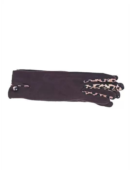 Bottega del Guanto | Guanti donna marrone con profili animalier Bottega del Guanto | Guanti donna marrone con profili animalier