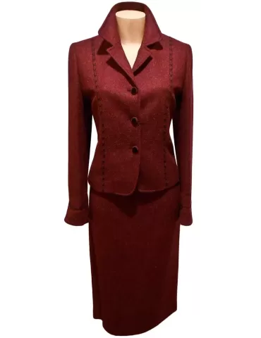 Burgundy wool suit