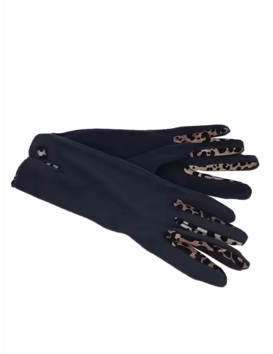 Bottega del Guanto | Guanti donna grigio scuro con profili animalier