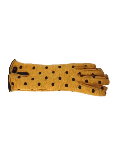 Cashmere lining leather profiles yellow cotton gloves