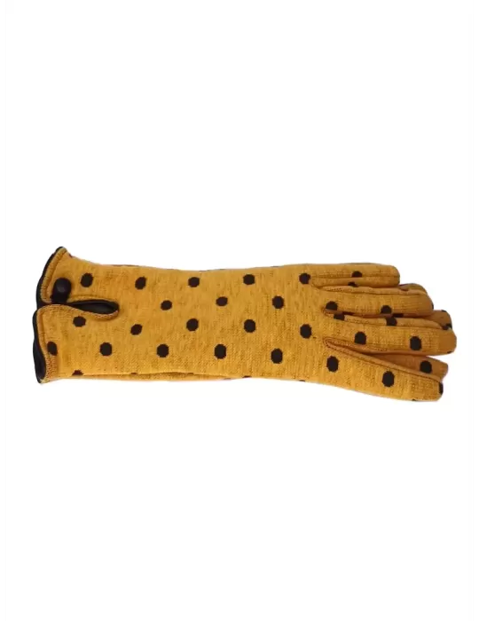 Bottega del Guanto | Guanti cotone con interno cashmere profili pelle Bottega del Guanto | Guanti cotone con interno cashmere profili pelle