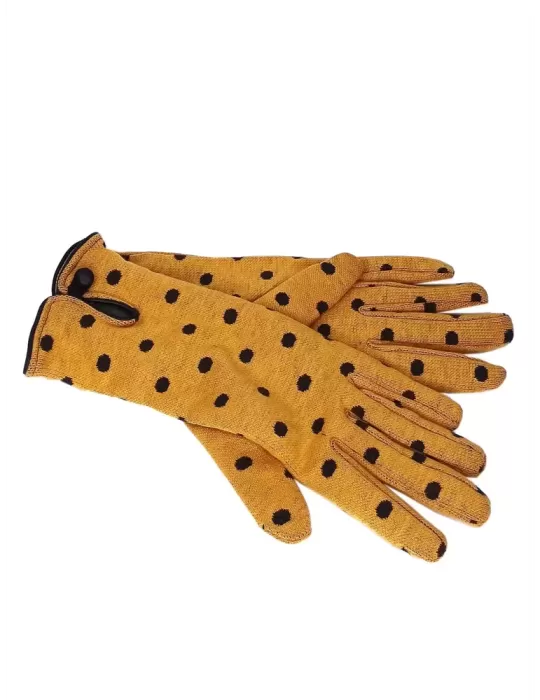 Bottega del Guanto | Cotton gloves cashmere lining and leather profile
