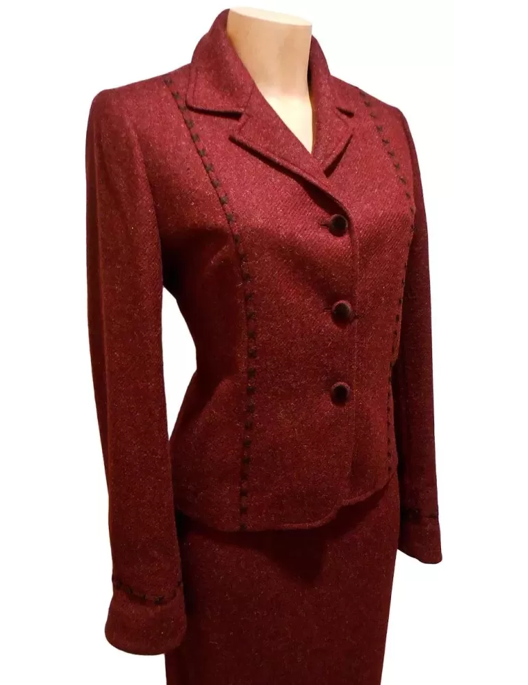 Laine de vente en ligne costume bordeaux *