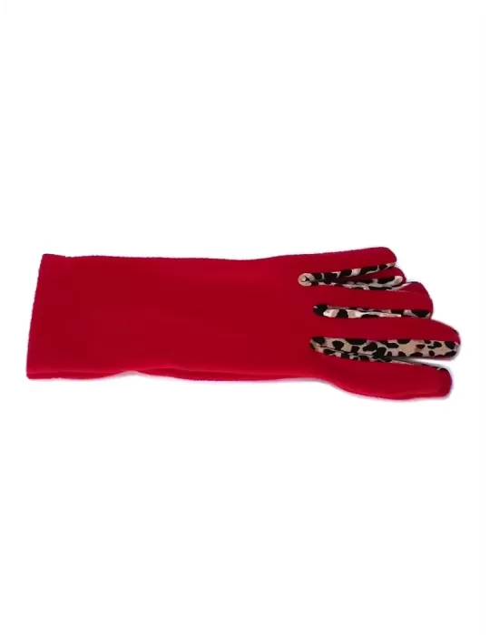 Bottega del Guanto | Red Animal printed fingers pile gloves Bottega del Guanto | Red Animal printed fingers pile gloves