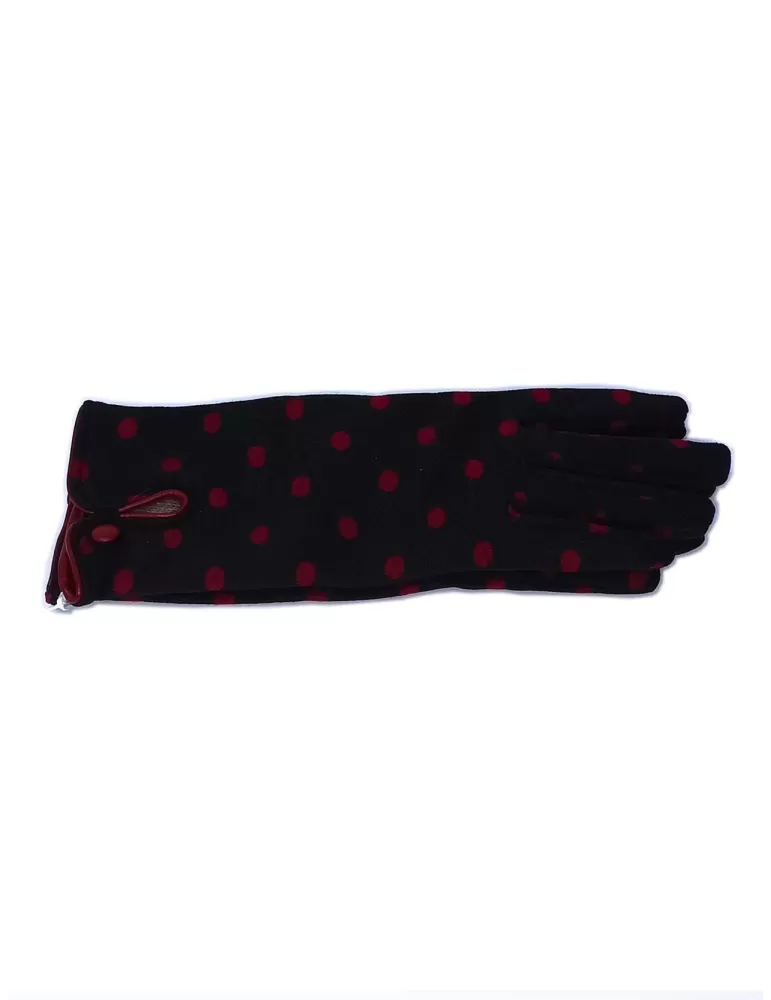 Bottega del Guanto | Guanti cotone con interno cashmere profili pelle Bottega del Guanto | Guanti cotone con interno cashmere profili pelle