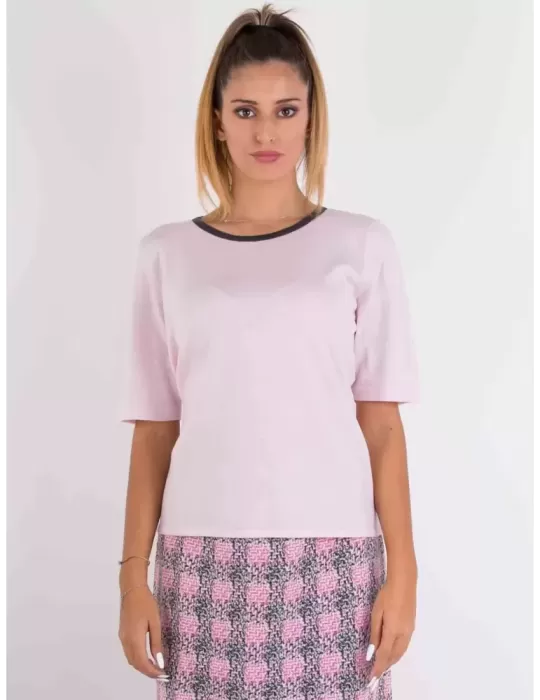 Francesca Mercuriali | Twinset chanel in lana grigio e rosa fino tg 58