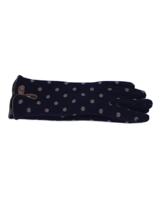 Bottega del Guanto | Guanti cotone con interno cashmere profili pelle Bottega del Guanto | Guanti cotone con interno cashmere profili pelle