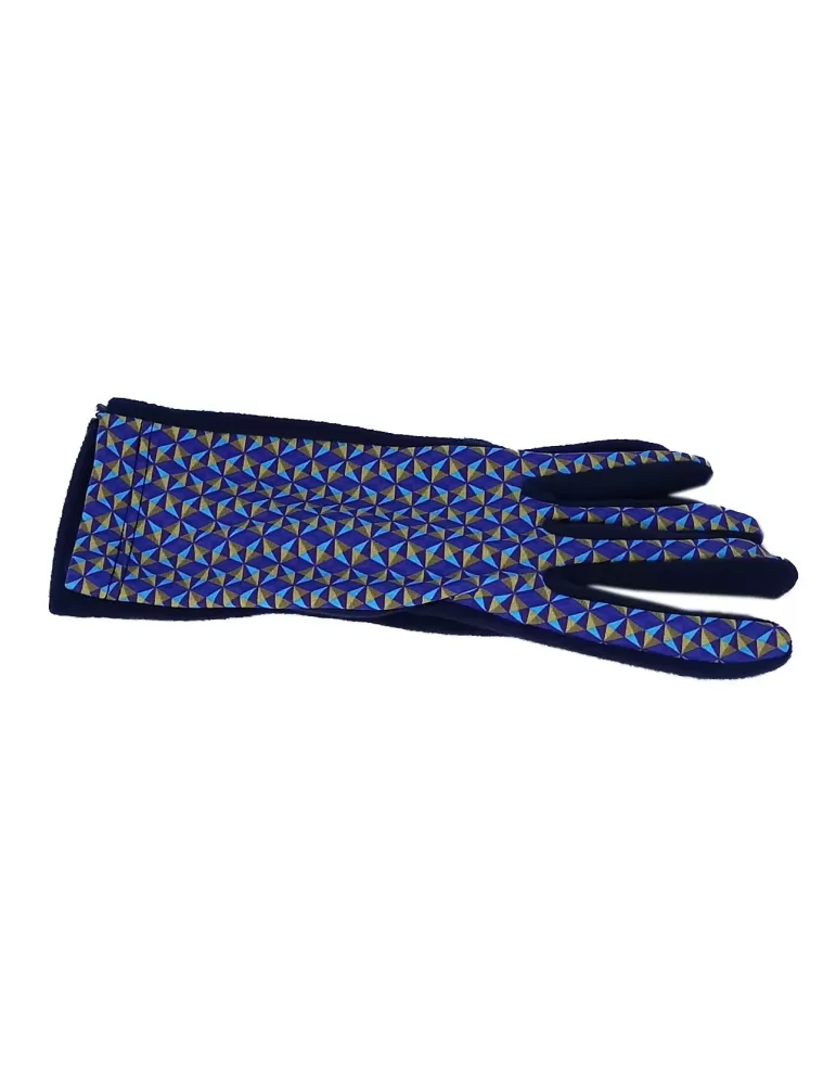 Bottega de Guanto | Diamond pattern blue fashion pile women gloves Bottega de Guanto | Diamond pattern blue fashion pile women gloves