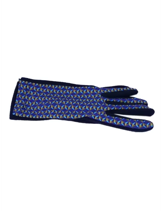 Bottega de Guanto | Diamond pattern blue fashion pile women gloves Bottega de Guanto | Diamond pattern blue fashion pile women gloves