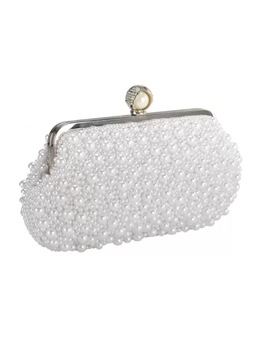 Anna Cecere bags | Borsa pasticcino bag di perle bianco ottico acx704