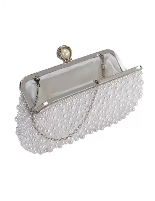 Anna Cecere bags | Borsa pasticcino bag di perle bianco ottico acx704