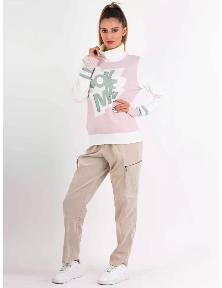 Tricot Chic | Pantaloni cargo velluto millerighe beige fino alla tg 52