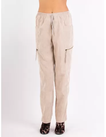 Pantaloni cargo beige in...