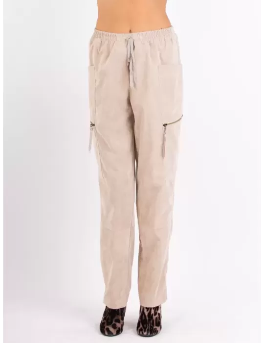Tricot Chic | Pantaloni cargo velluto millerighe beige fino alla tg 52 Tricot Chic | Pantaloni cargo velluto millerighe beige fino alla tg 52