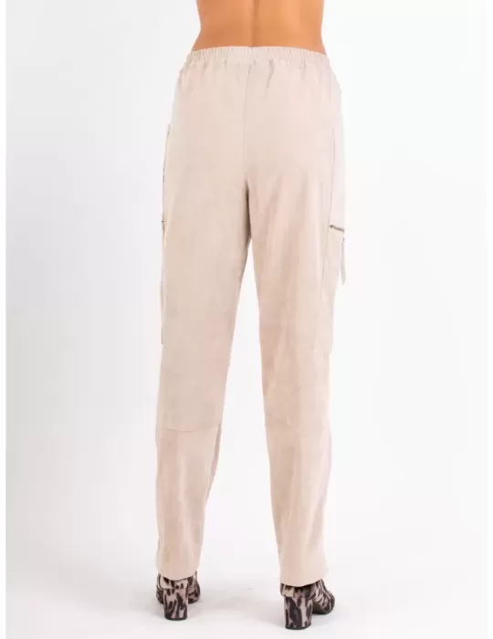 Tricot Chic | Pantaloni cargo velluto millerighe beige fino alla tg 52