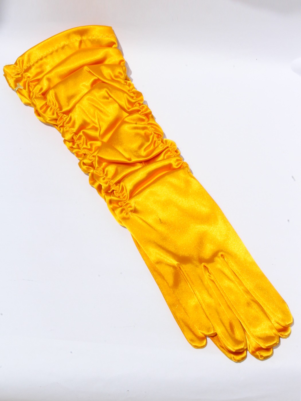 Yellow formal draped silk...