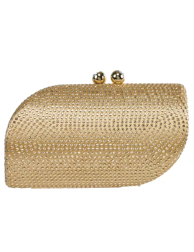 Anna Cecere aca644 | Golden studs and crystal formal jewel evening bag Anna Cecere aca644 | Golden studs and crystal formal jewel evening bag