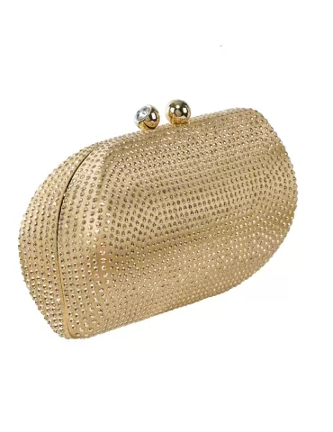 Borsa gioiello oro con borchie e strass Anna Cecere Bags aca644 2