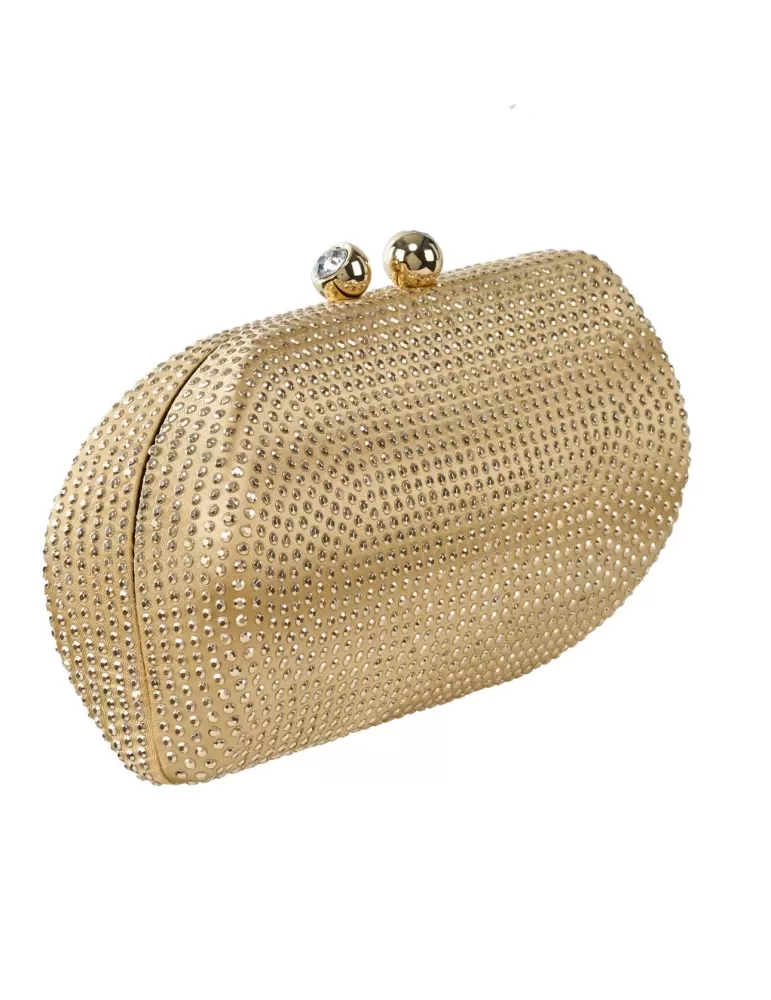 Anna Cecere aca644 | Golden studs and crystal formal jewel evening bag