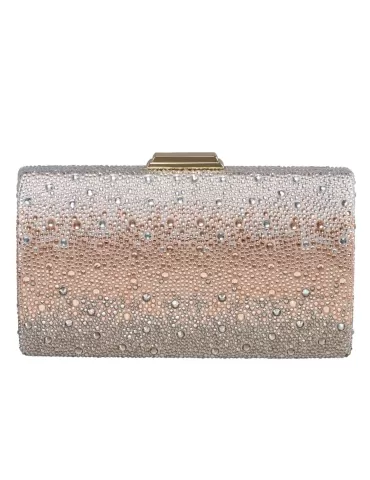 Anna Cecere pink silver shadows iridescent crystals jewel bag