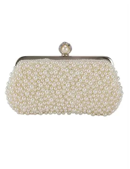 Anna Cecere white pearls granny purse jewel formal bag Anna Cecere white pearls granny purse jewel formal bag
