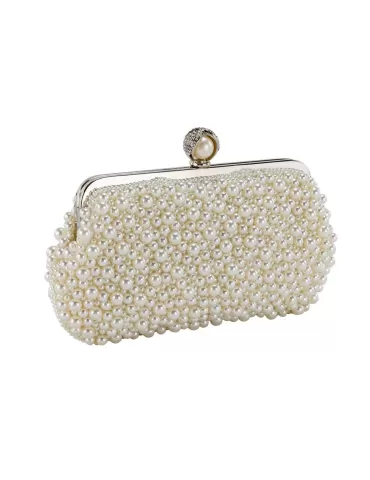 Borsa con sales perle bianche