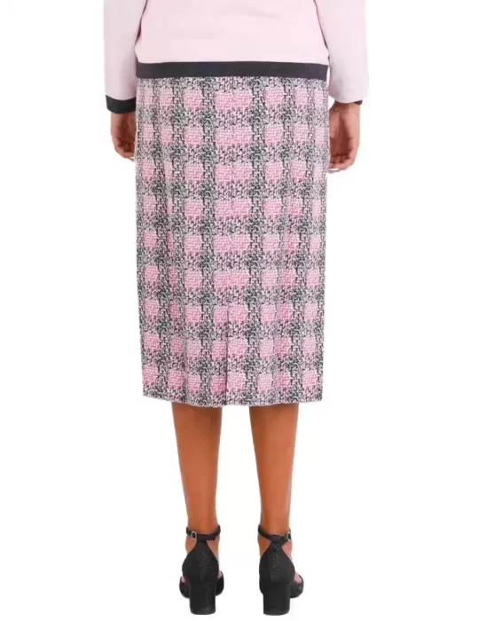 Francesca Mercuriali F/W 2023-24 | Yellow wool jacquard skirt fringes