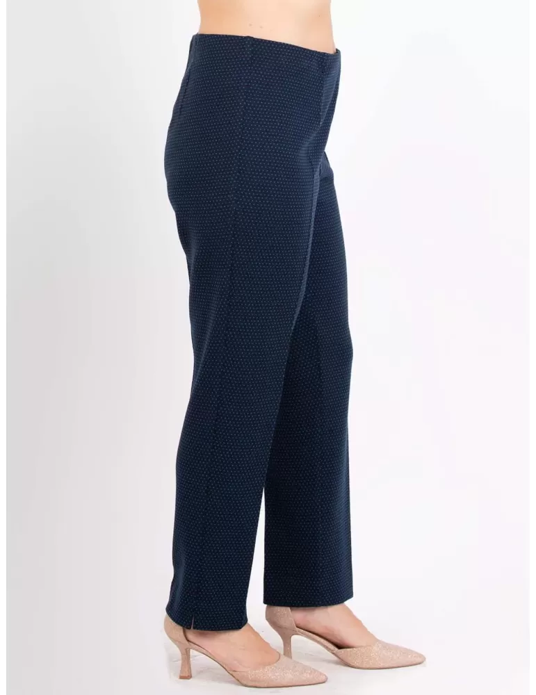 Aldo Colombo online | Pantaloni pura lana blu microfantasia verde