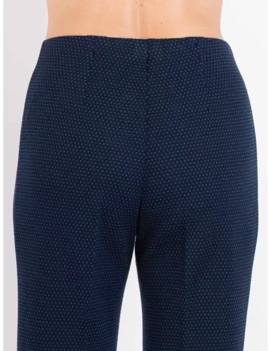 Aldo Colombo online | Pantaloni pura lana blu microfantasia verde