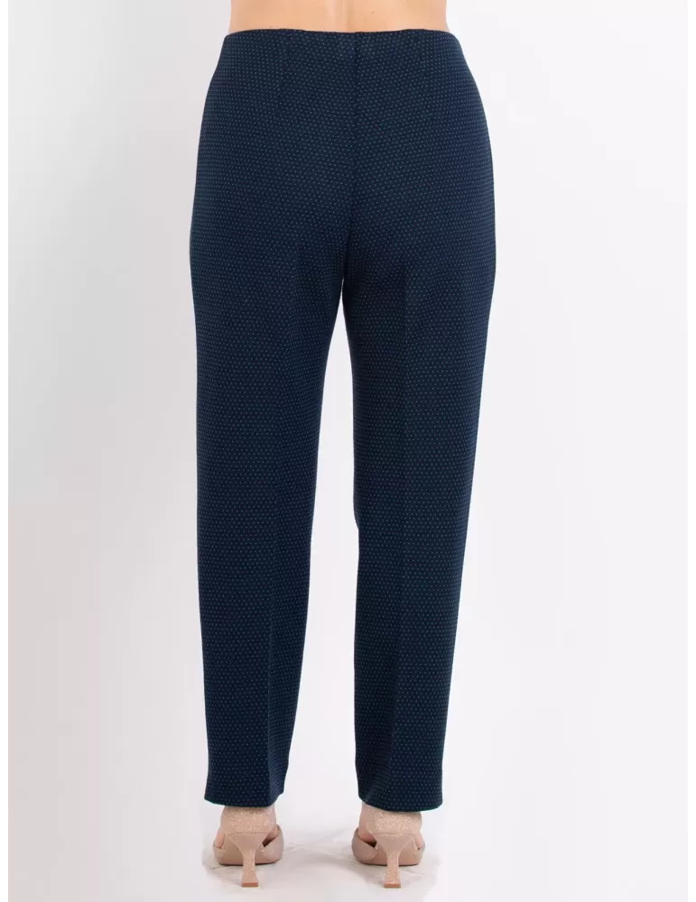 Aldo Colombo online | Pantaloni pura lana blu microfantasia verde