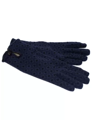 Cashmere lining leather profiles black and blue cotton gloves 2